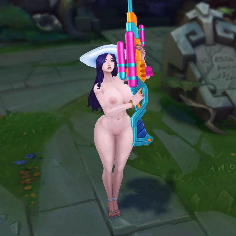 Pool Party Caitlyn custom skin for League of Legends